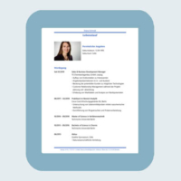 Grafik mit einer Seite eines Lebenslaufes. Symbolbild für das Modul „Bewerbungsunterlagen“ im Karriereprogramm für Wissenschaftler